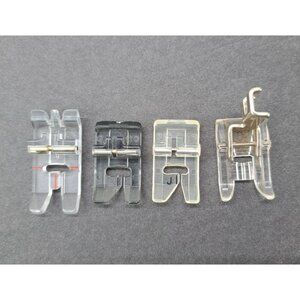 Vintage Buttonhole Sewing Machine Presser Feet Elna Included Snap On Lot Of 4